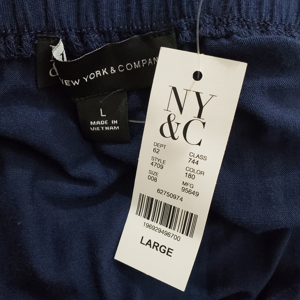 Nwt New York & Co Dress Navy Blue Strapless Maxi Casual Beachy Boho Large — image 7 of 8